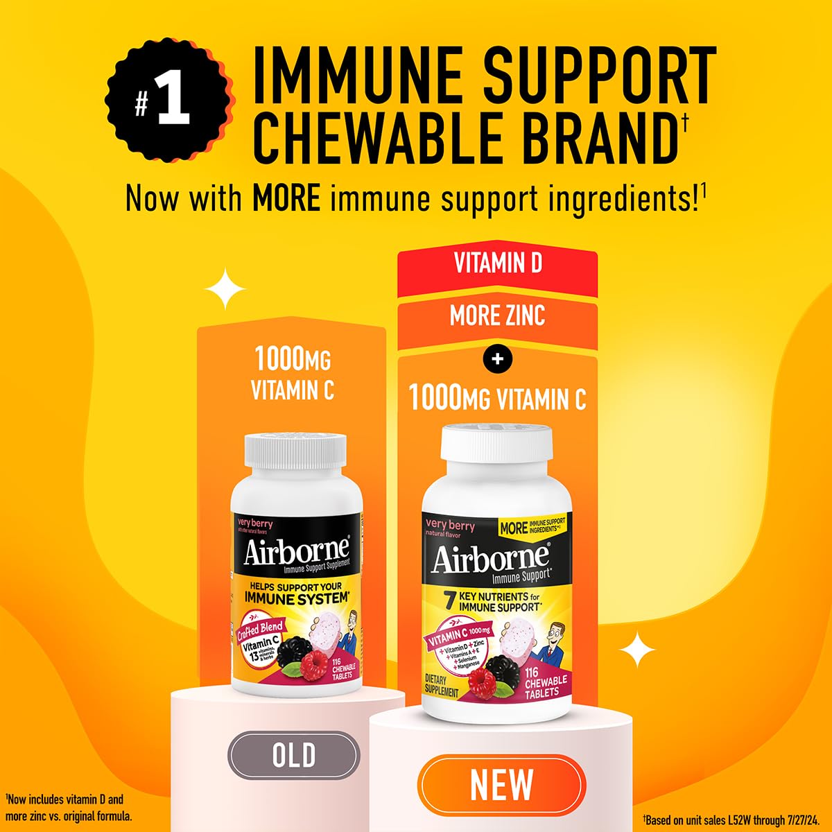 Airborne two-pack immunity-chewables; convenient for sharing or rotating supply.