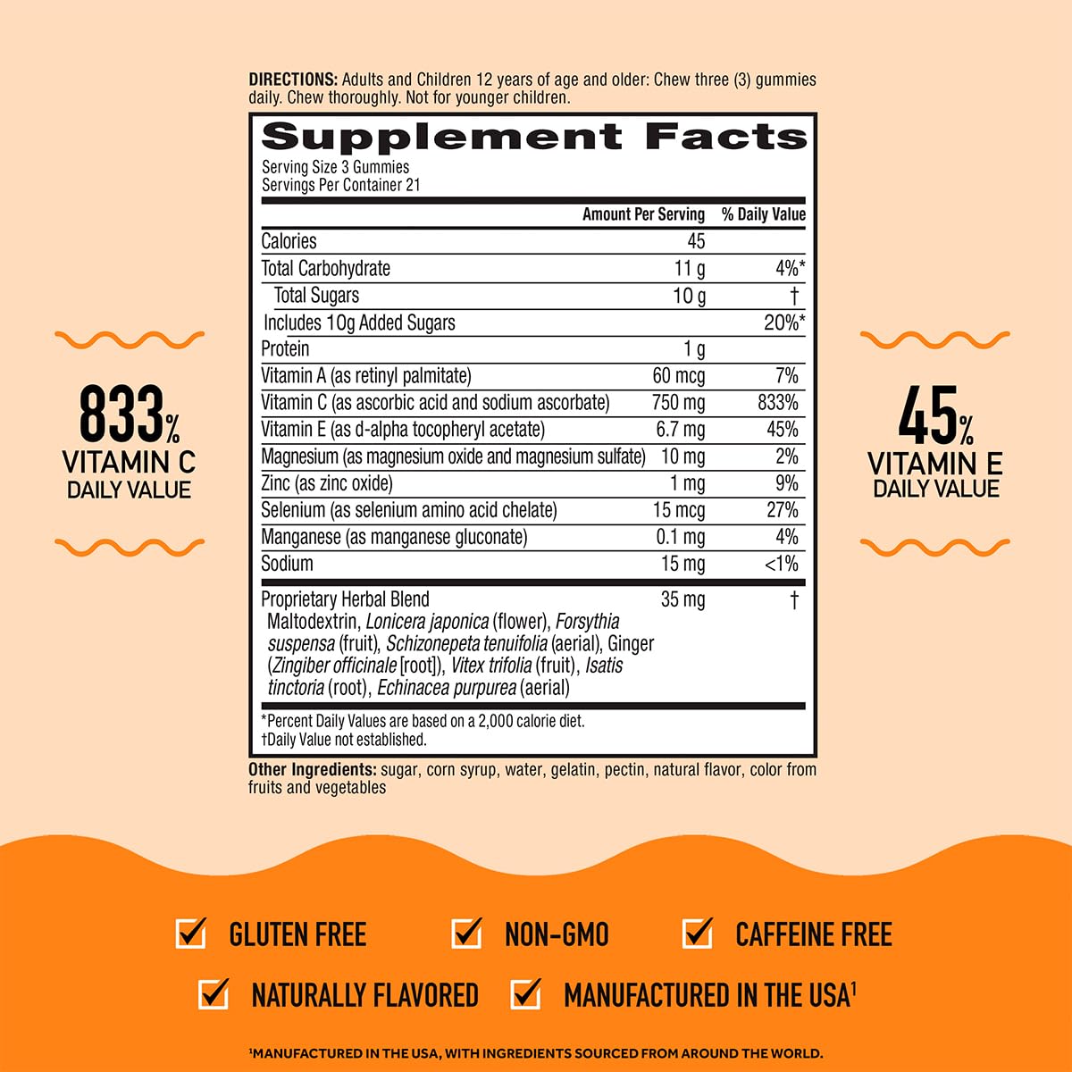 Airborne antioxidants banner highlights vitamins C & E and selenium benefits.