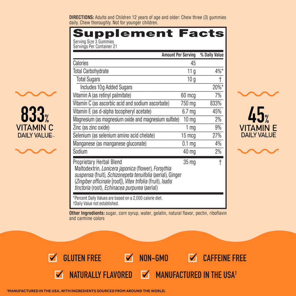 Airborne gummies in hand illustrate easy daily consumption on busy days.