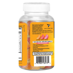 Airborne gummy texture close-up highlighting chewy fruit-flavored vitamins.