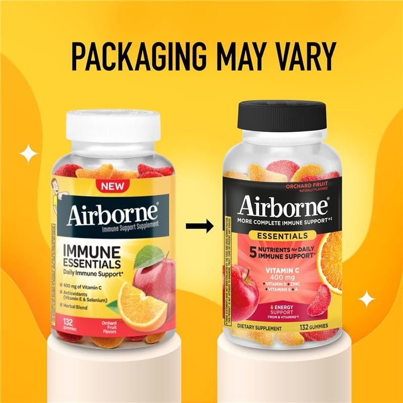 Airborne Immune Essentials pack front showing two bottles for family use.