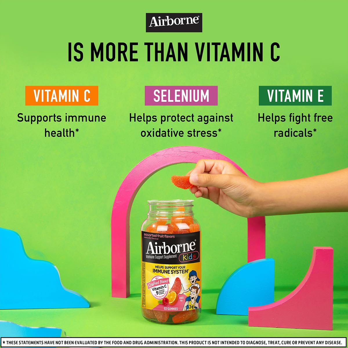 Airborne Kids packaged product display with bright label.
