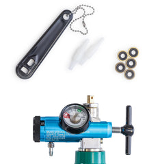 AireMed oxygen regulator gauge showing flow setting clearly for precise control