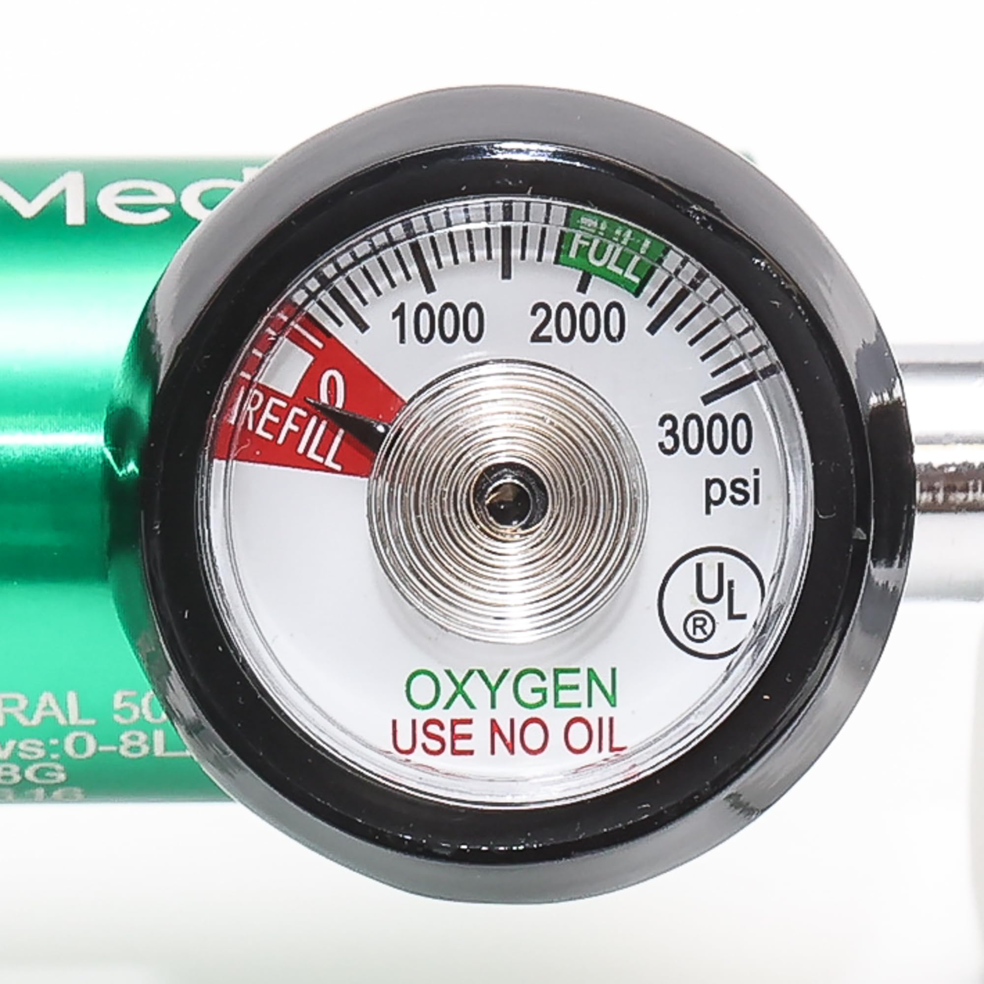 AireMed regulator with single barb outlet minimizes leaks.