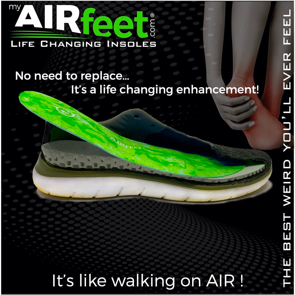 AIRFEET circulation-boost insoles help improve comfort on long days.