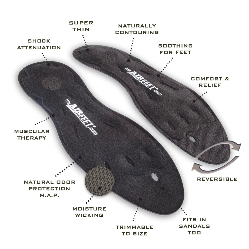 AIRFEET Classic perforated trim lines insoles enable trim-to-fit customization.