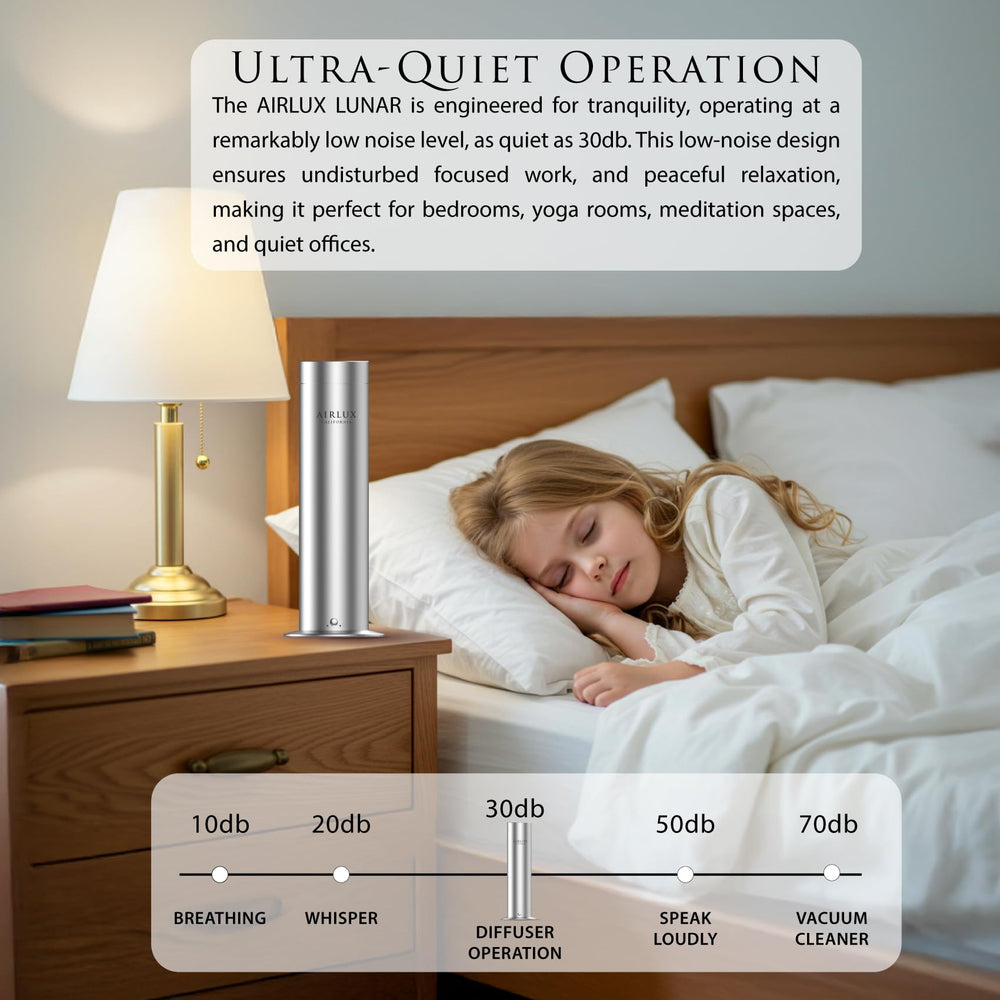 Airlux Lunar operates without water for a clean, mess-free fragrance experience.