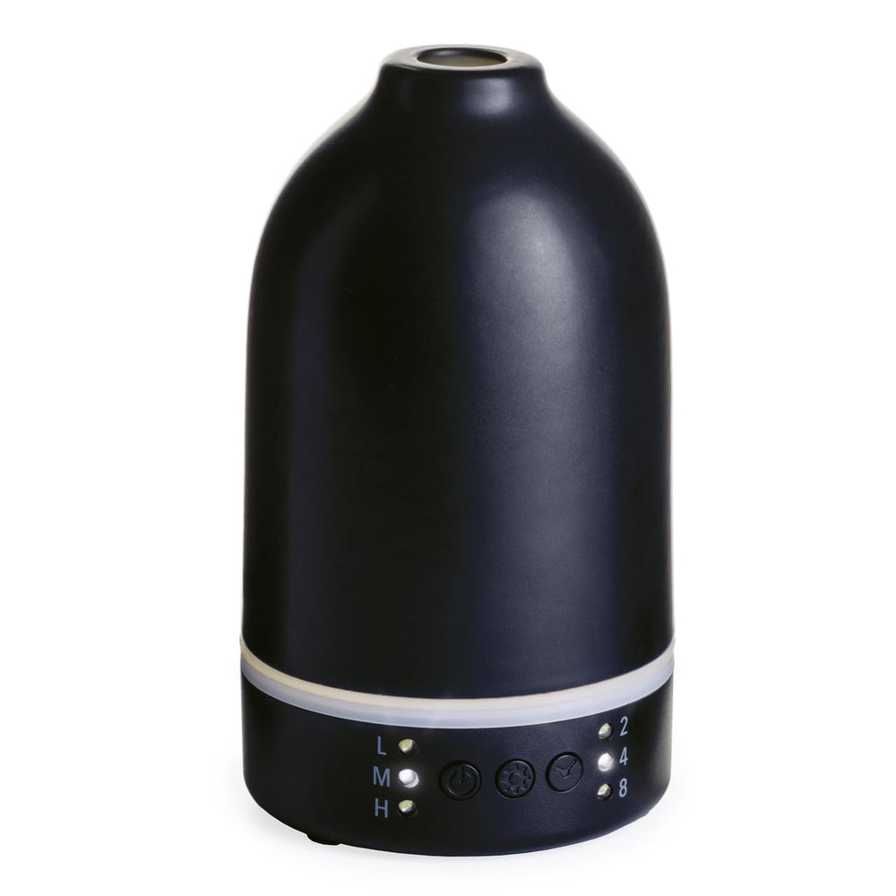 Airome Onyx nebulizer diffuser design showcases an elegant matte black finish for modern spaces.