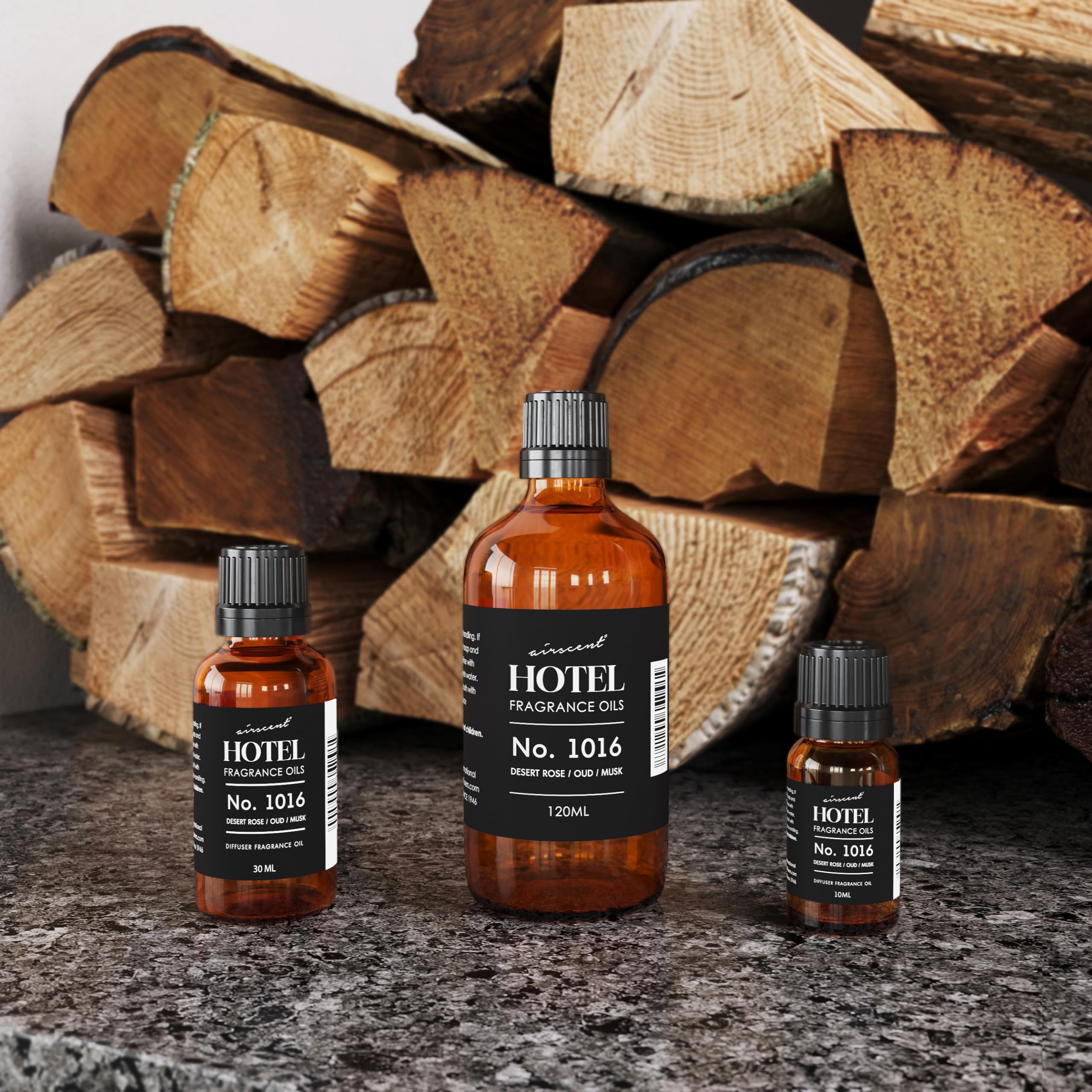 AirScent Frankincense Guaiac Wood blend adds depth to rooms.