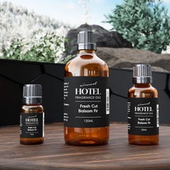 AirScent Fresh Cut Balsam Fir diffuser oil glass bottle close-up label