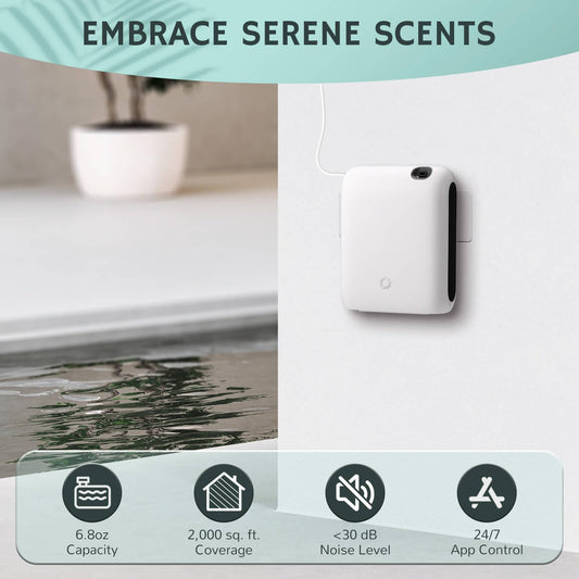 Airthereal portable nebulizing scent air machine side view illustrating slim profile