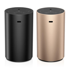 Airversa ADX Black diffuser close-up showing heatless, waterless diffusion for spacious rooms.