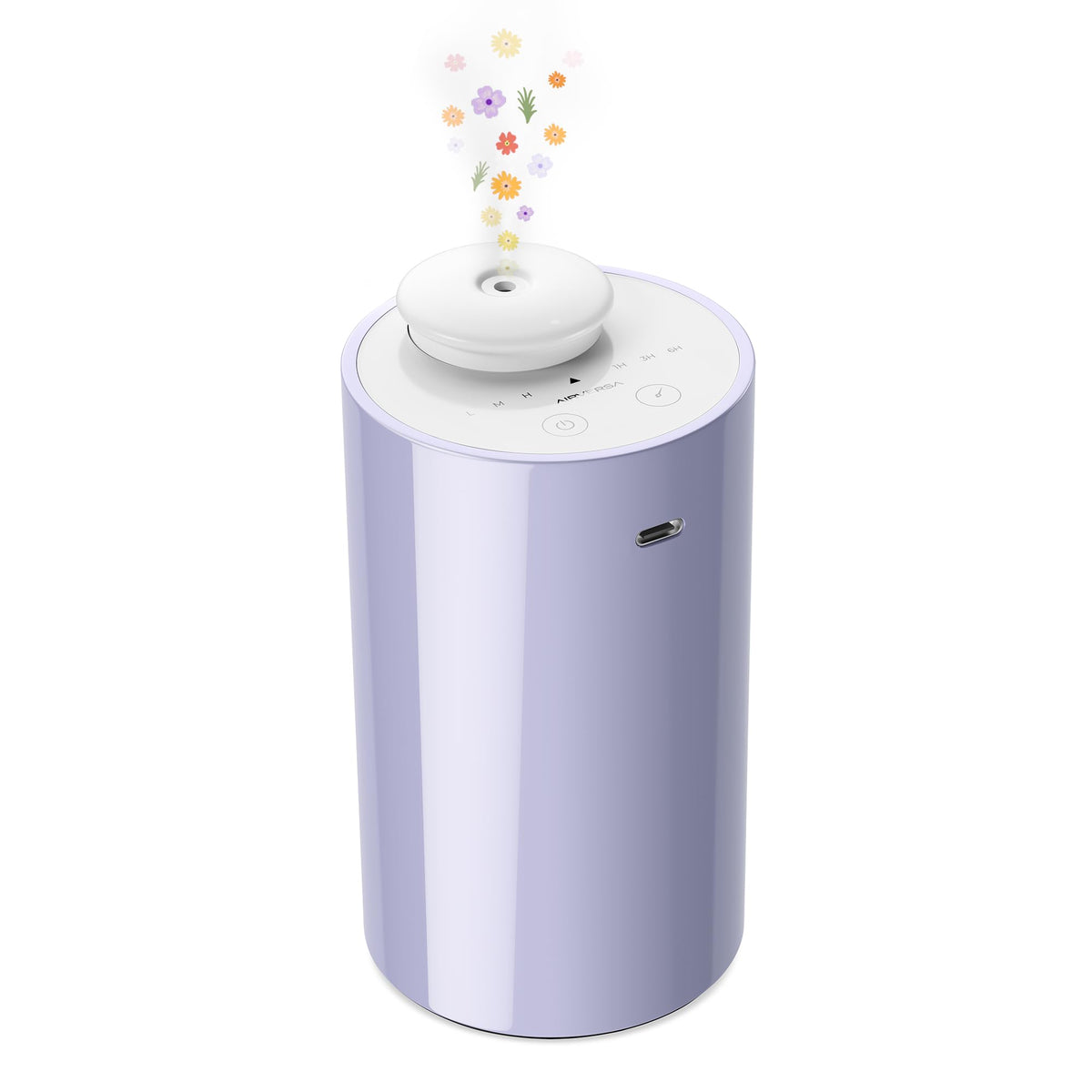 Airversa AN6 Lavender diffuser front view for home and car fragrance.