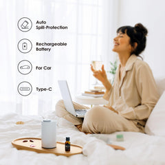 Airversa AN6 Yogurt diffuser showing three mist levels for customization