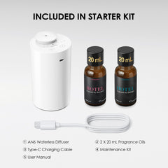 Three mist levels on Airversa AN6Kit-3 offer flexible fragrance intensity.