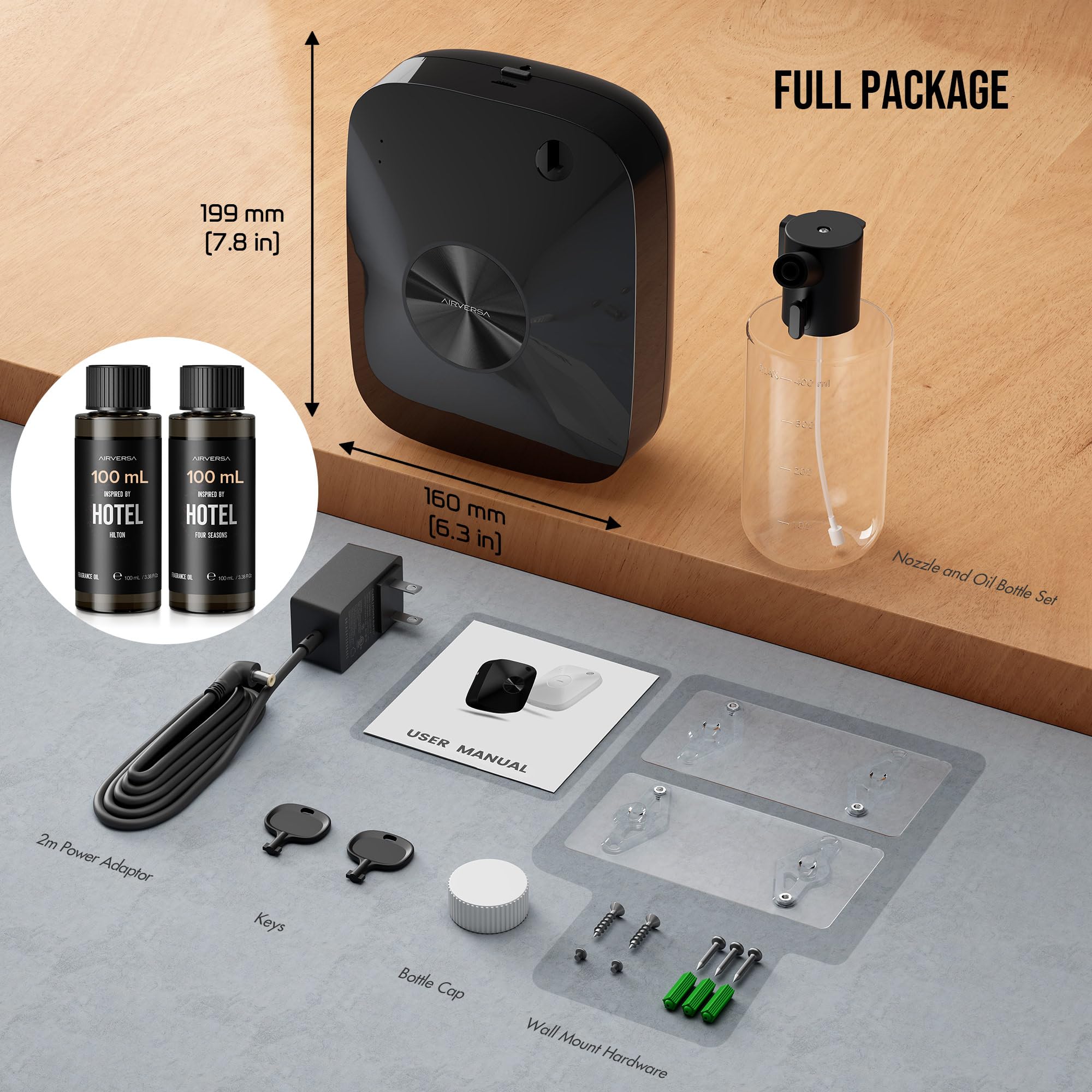 Airversa ANA Black kit features key-lock for secure, quiet diffusion