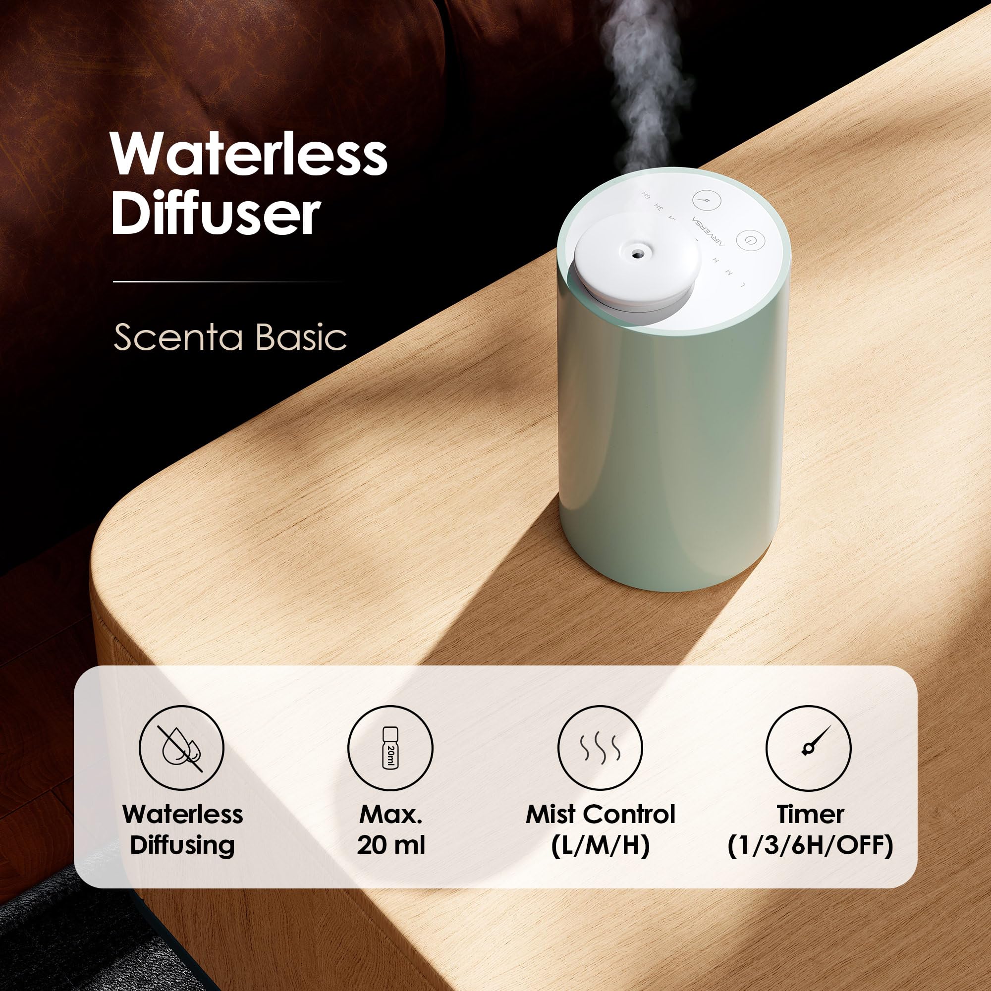 Airversa car diffuser in cup holder fits securely for fresh commutes