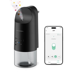 Airversa smart waterless diffuser front view in black, ideal for living spaces.