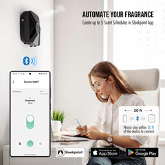 Airversa diffuser mounted on wall to save space
