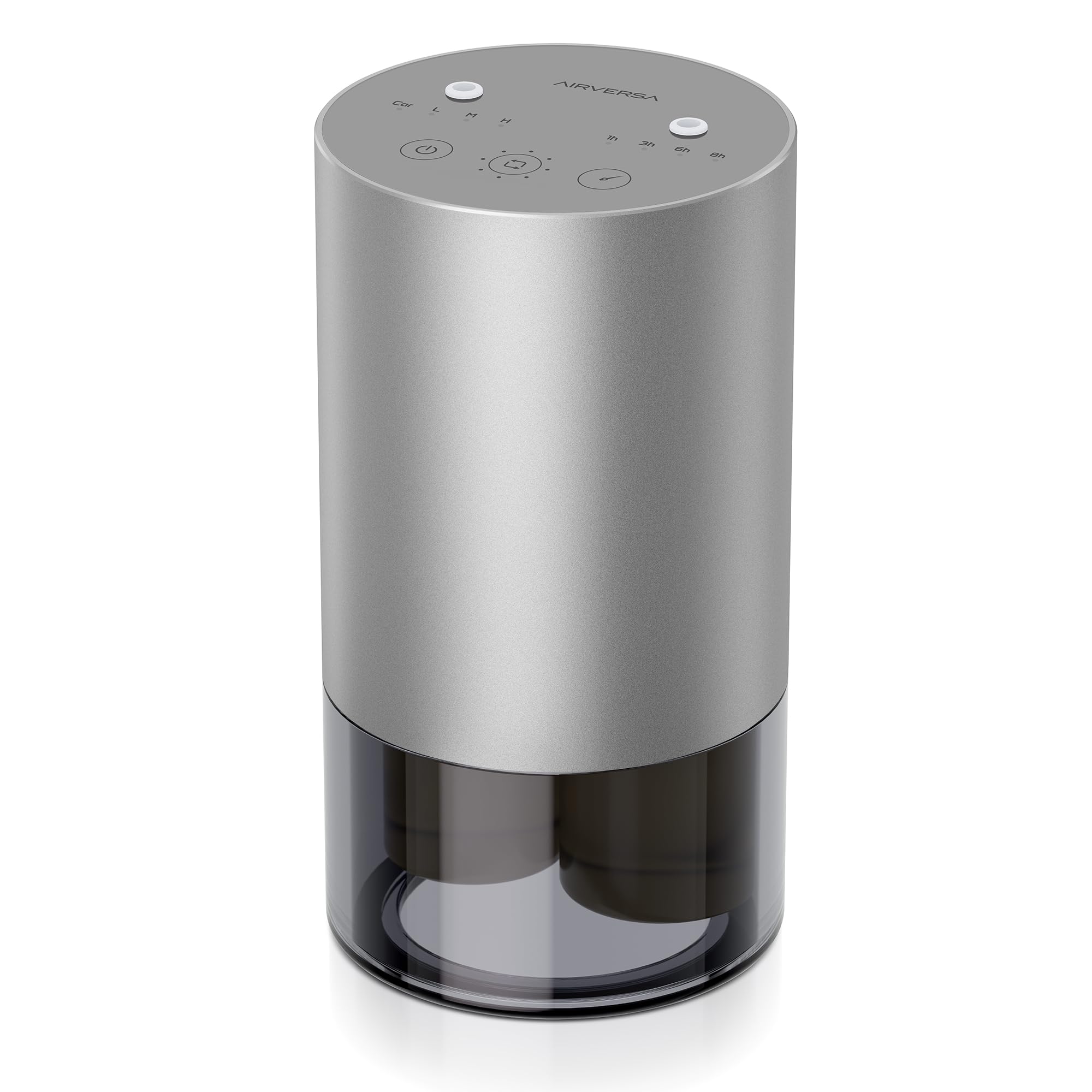 Airversa dual-nozzle diffuser with metal body enhances room ambiance.