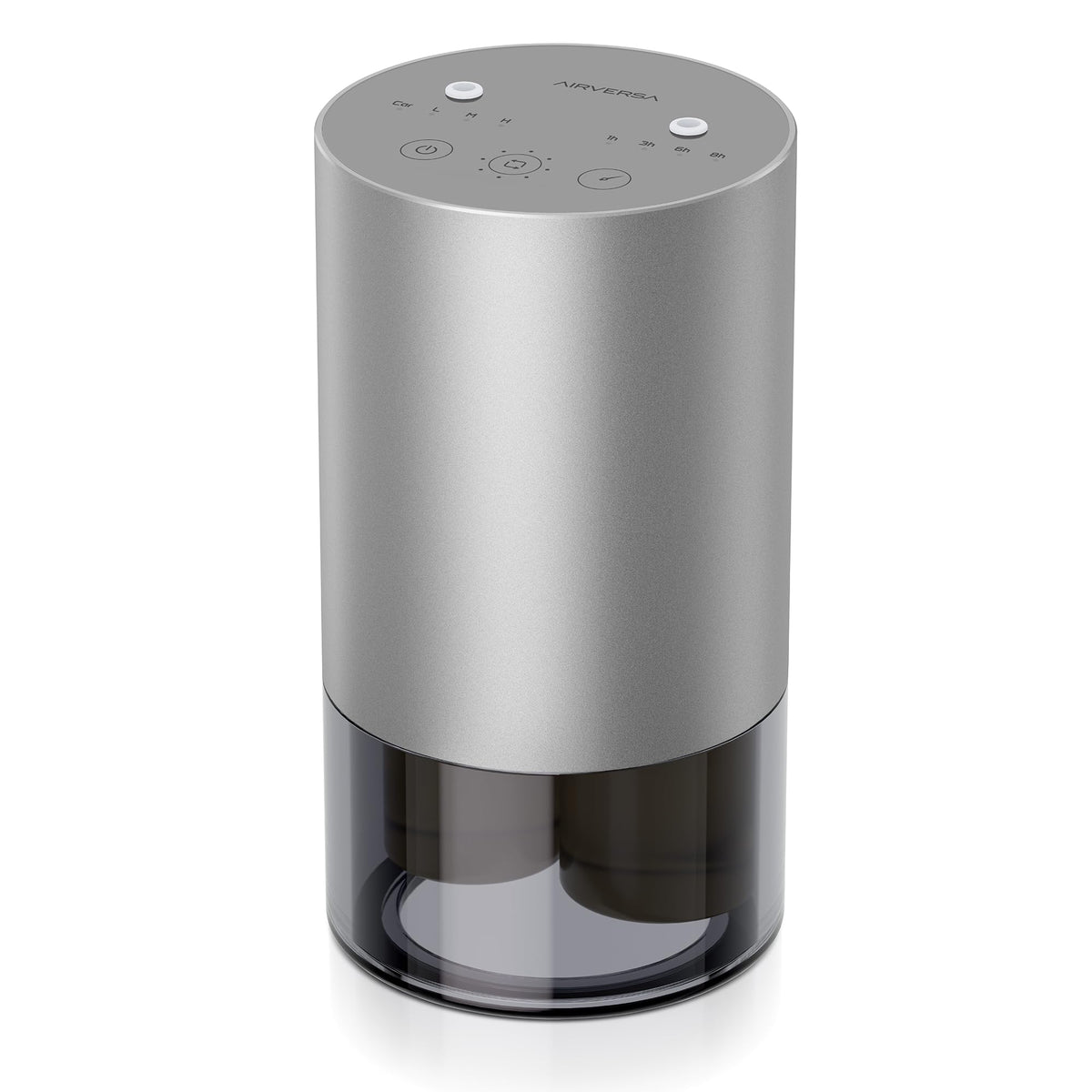 Airversa dual-nozzle diffuser with metal body enhances room ambiance.