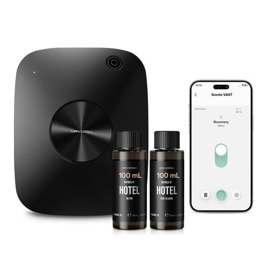Airversa hotel scent starter kit diffuser front view showing large-space diffusion