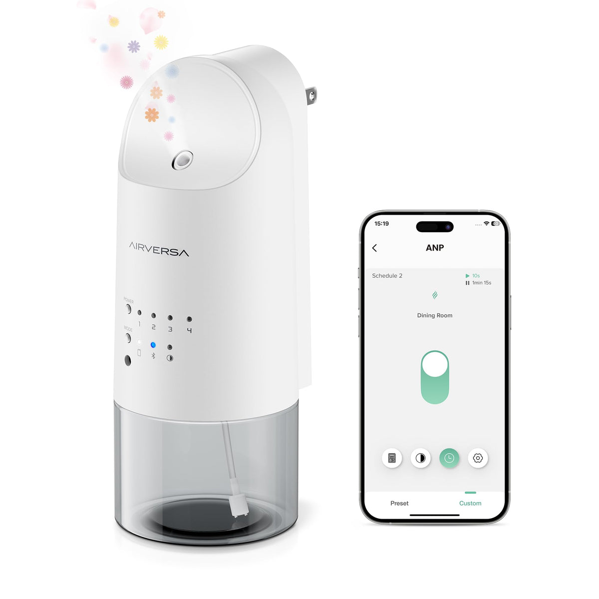 Airversa smart wall diffuser 160ml unit for long-lasting scenting.