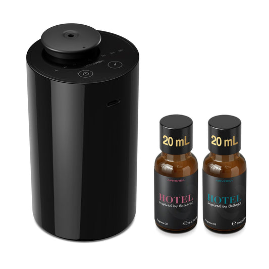 Airversa waterless diffuser in car cup holder delivers long-lasting scent.