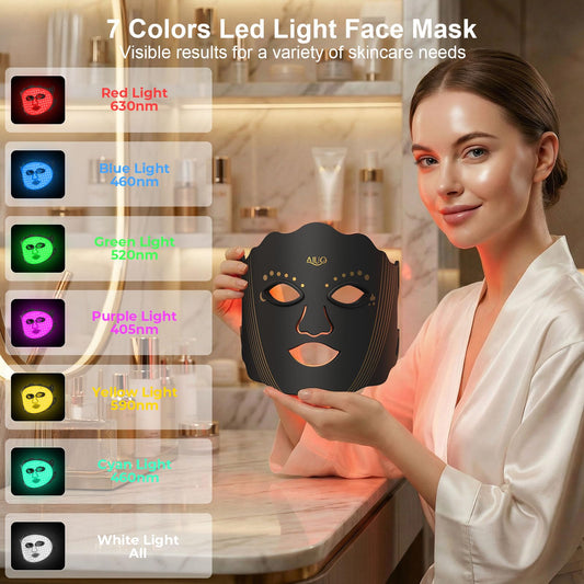 AIUO LED face mask worn on the face for daily use.