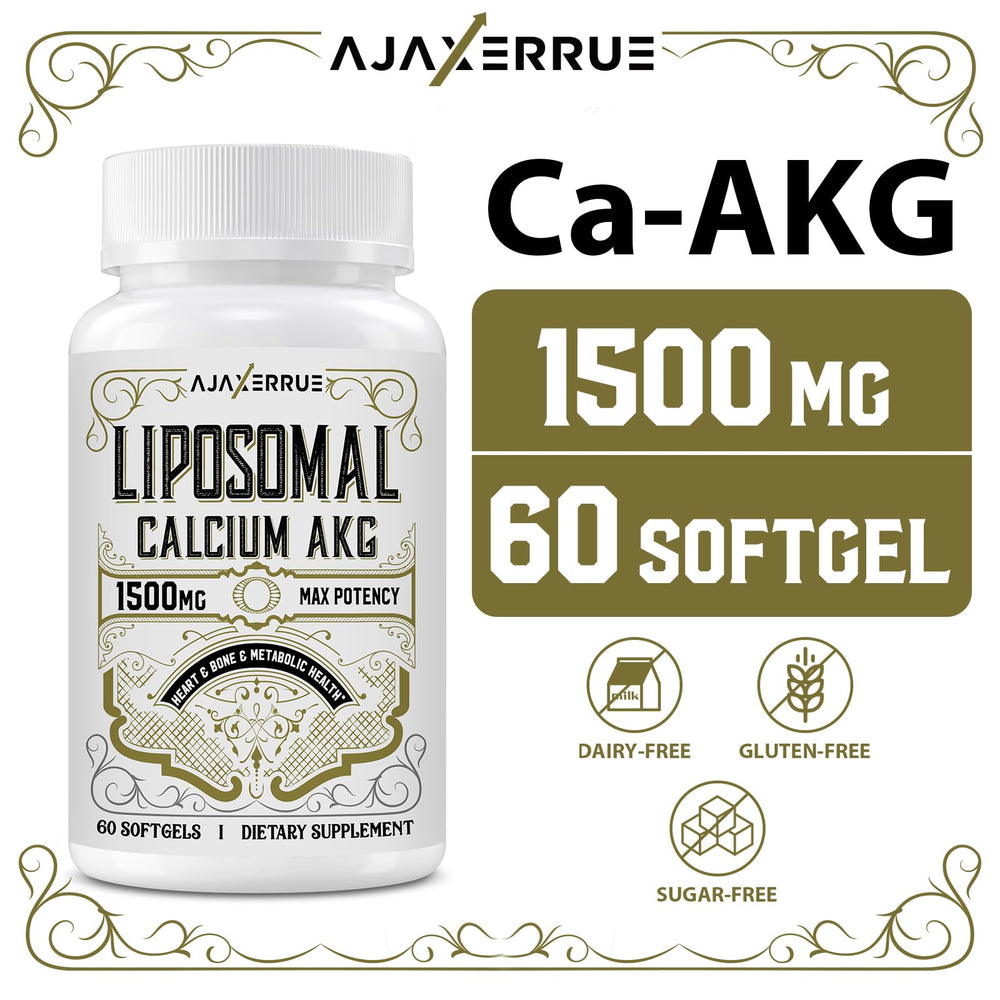 AJAXERRUE Ca AKG on kitchen counter supporting metabolic function and bone health.