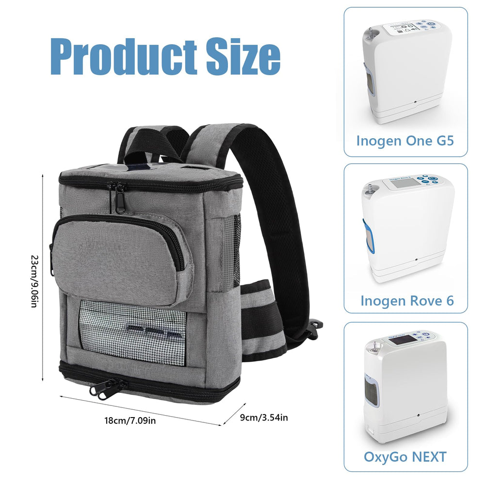 AJFHKJ G5 oxygen backpack size fits compact travel needs and easy packing.