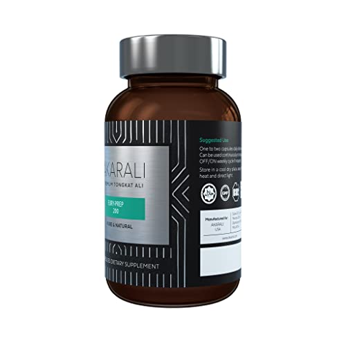 AKARALI Tongkat Ali capsules pack shows 60-count daily use convenience