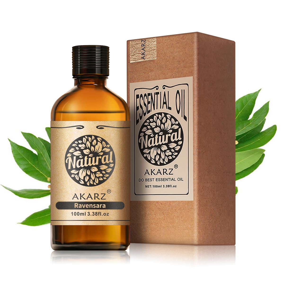 AKARZ Ravensara essential oil bottle pour for precise blends and aromatherapy
