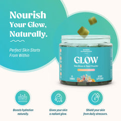 Close-up of Akasha Glow Gummies texture and color