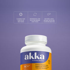 AKKA lifestyle scene with two bottles on a kitchen counter for daytime detox support