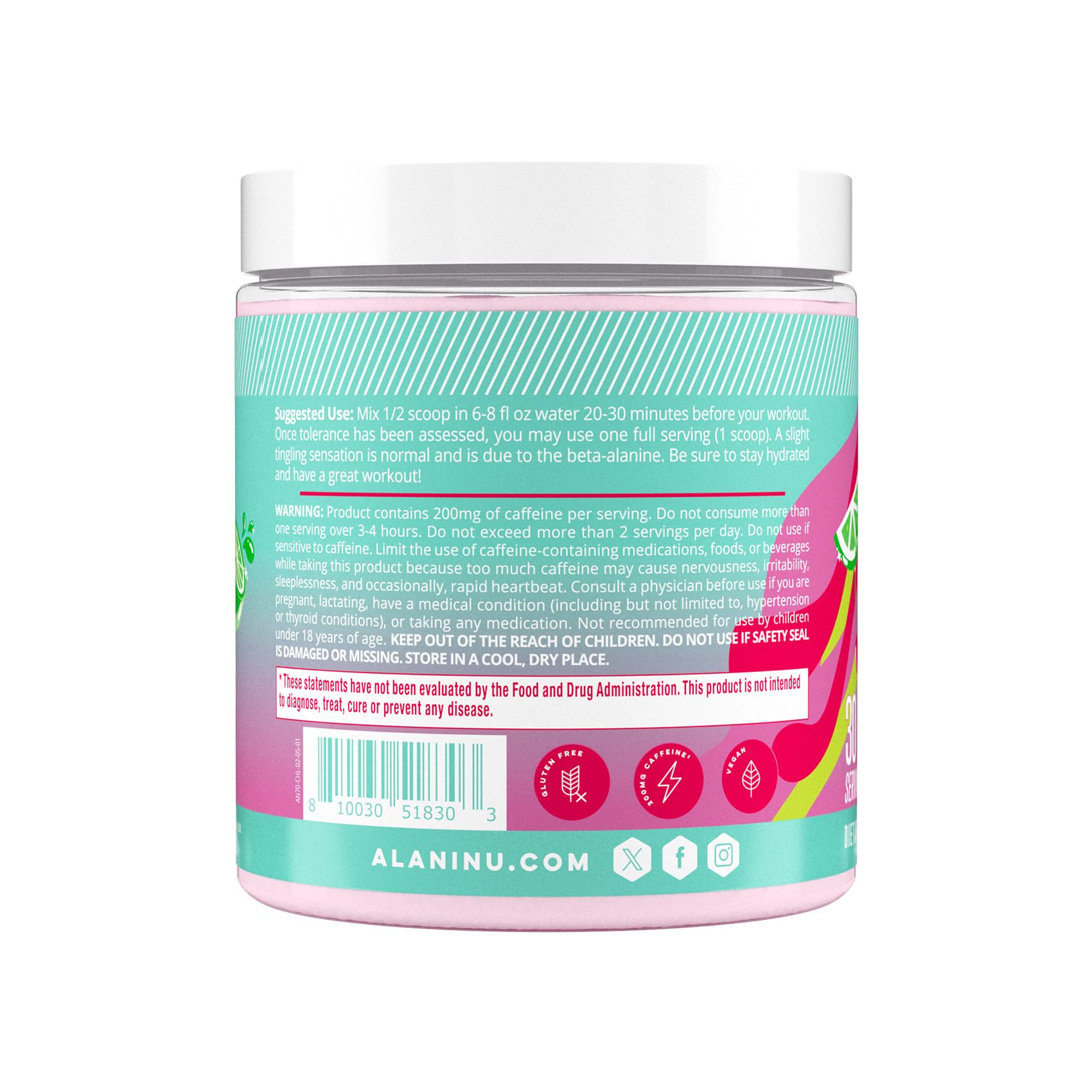 Alani Nu Cherry Twist flavor close-up shows premium taste.