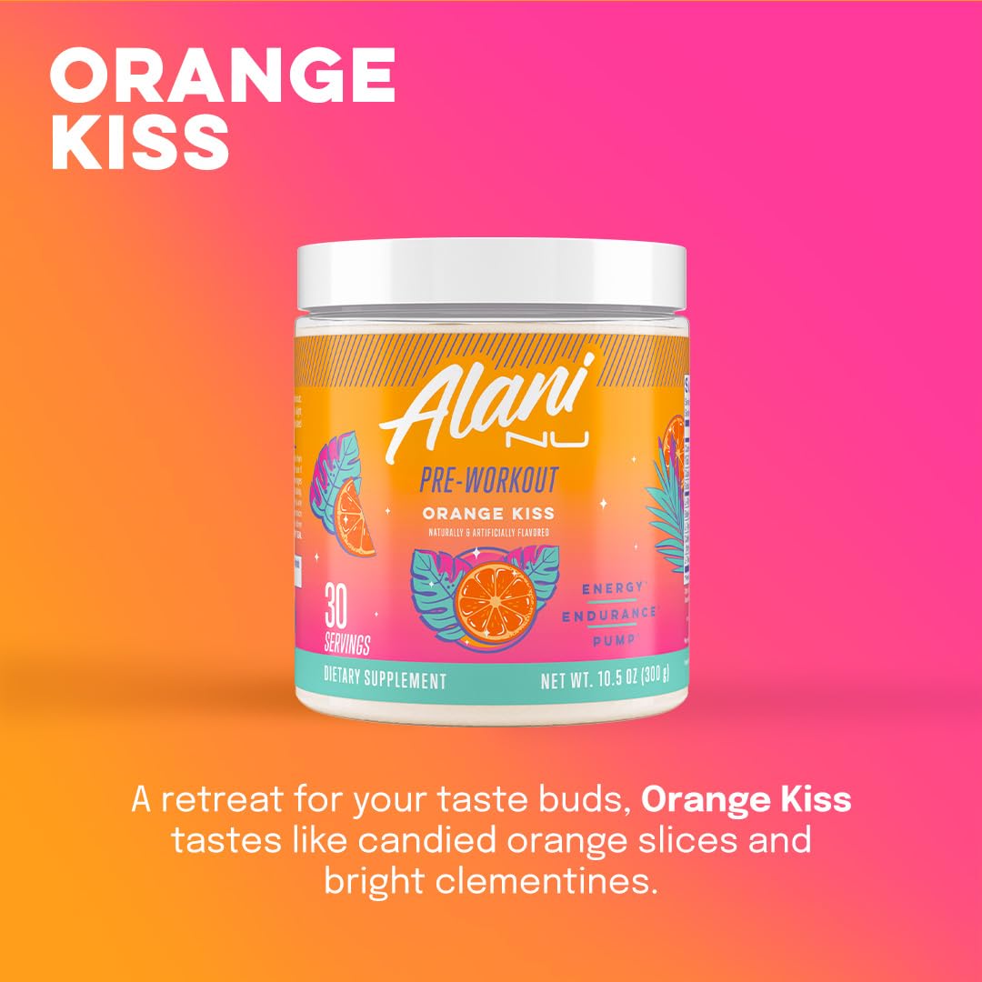 Glass with water and Orange Kiss ready to mix for a sugar-free energy boost.