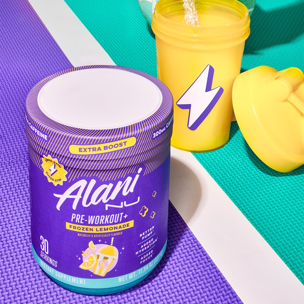 Alani Nu Pre Workout+ Blue Slush flavor supports endurance