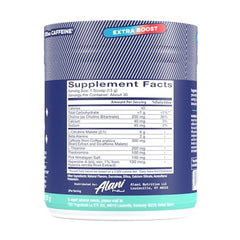 Alani Nu Pre Workout Rocket Pop bottle pour showing caffeine boost.