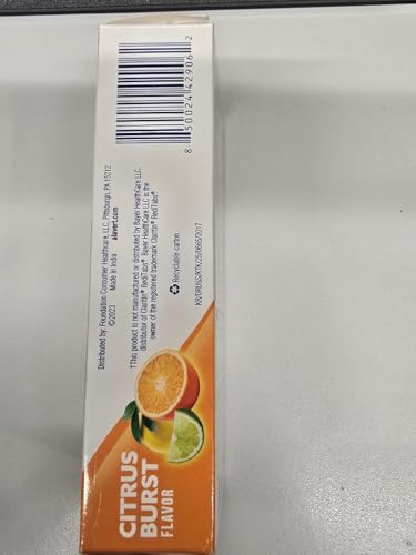 Vibrant Alavert Citrus Burst tablets in a bright citrus color.