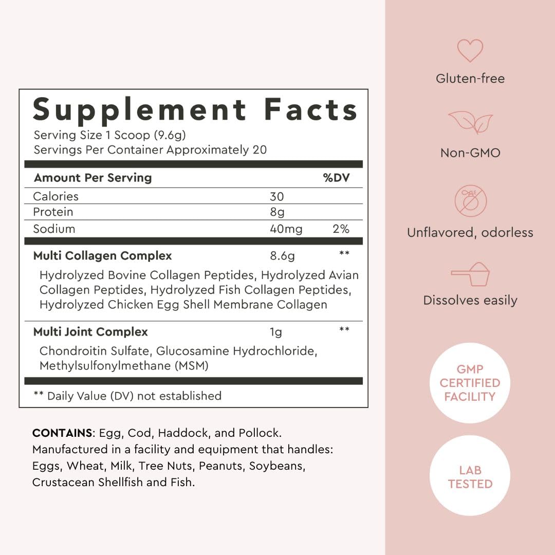 Alaya Naturals 5-type collagen label close-up showing product details