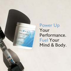 Scoop of Alaya Naturals creatine powder for precise daily dosing
