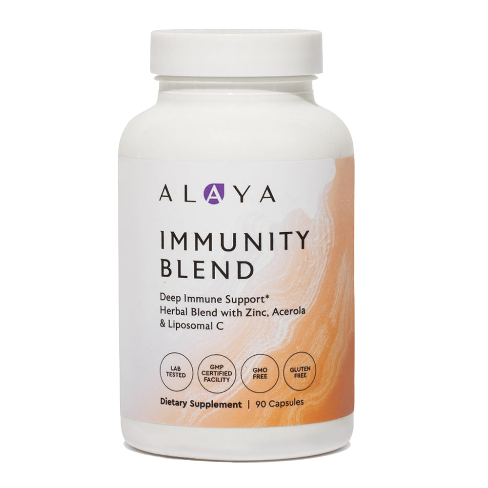 Alaya Naturals Immunity Blend bottle front for daily immune support