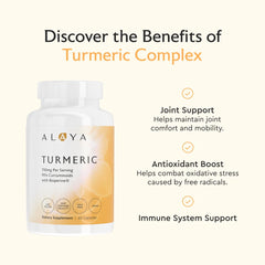 Alaya Naturals turmeric root and powder illustrating natural ingredients.