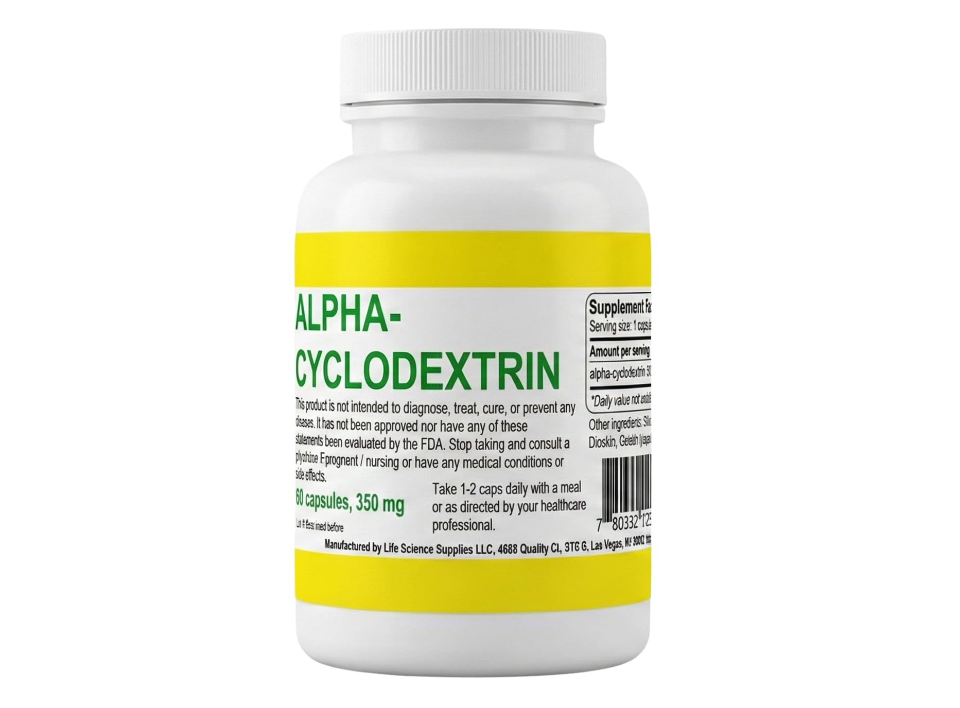 Albochemicals Alpha Cyclodextrin Capsules bottle front view showing convenient daily fiber option