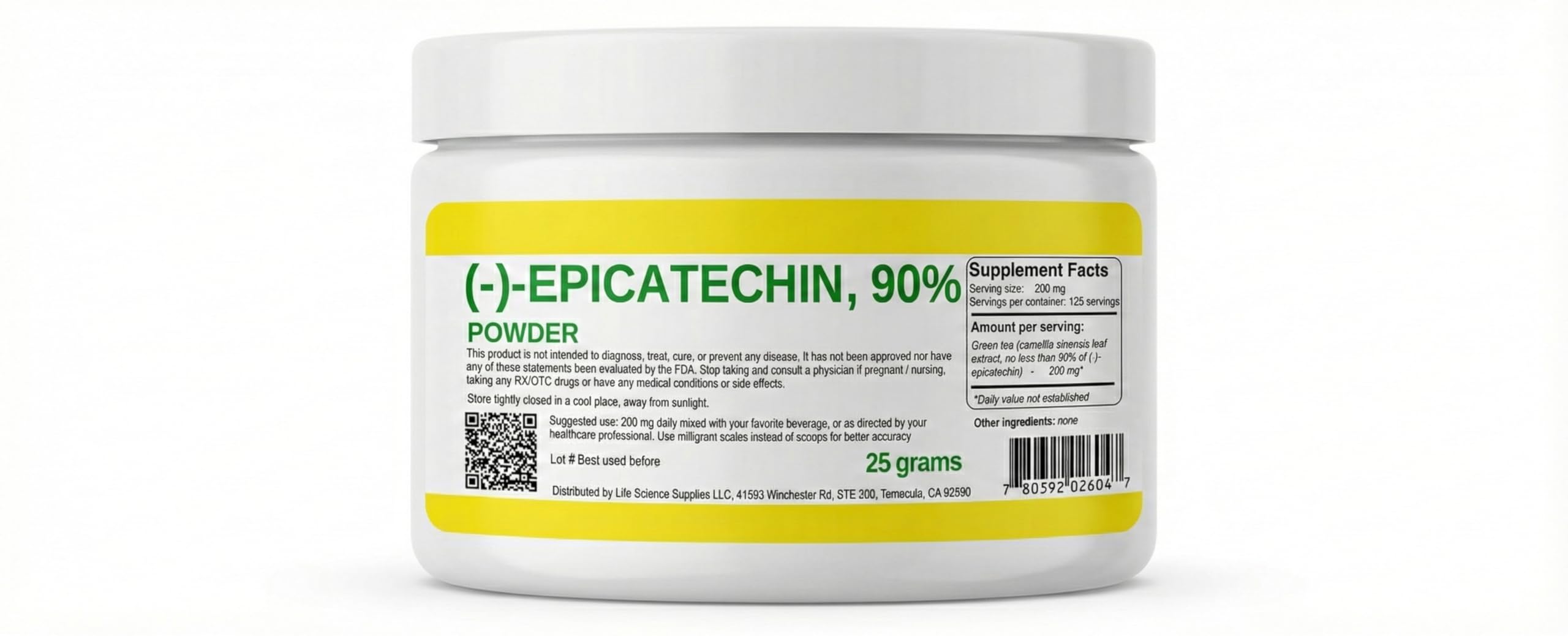 Albochemicals Epicatechin 90% Powder packaging close-up suggesting potential cardiovascular support.