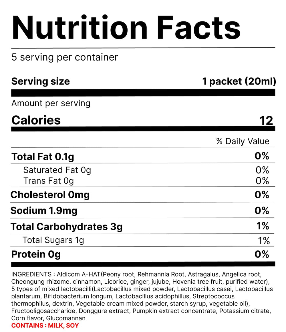 ALDICOM V pumpkin extract close-up highlights natural ingredients for post-drinking use.
