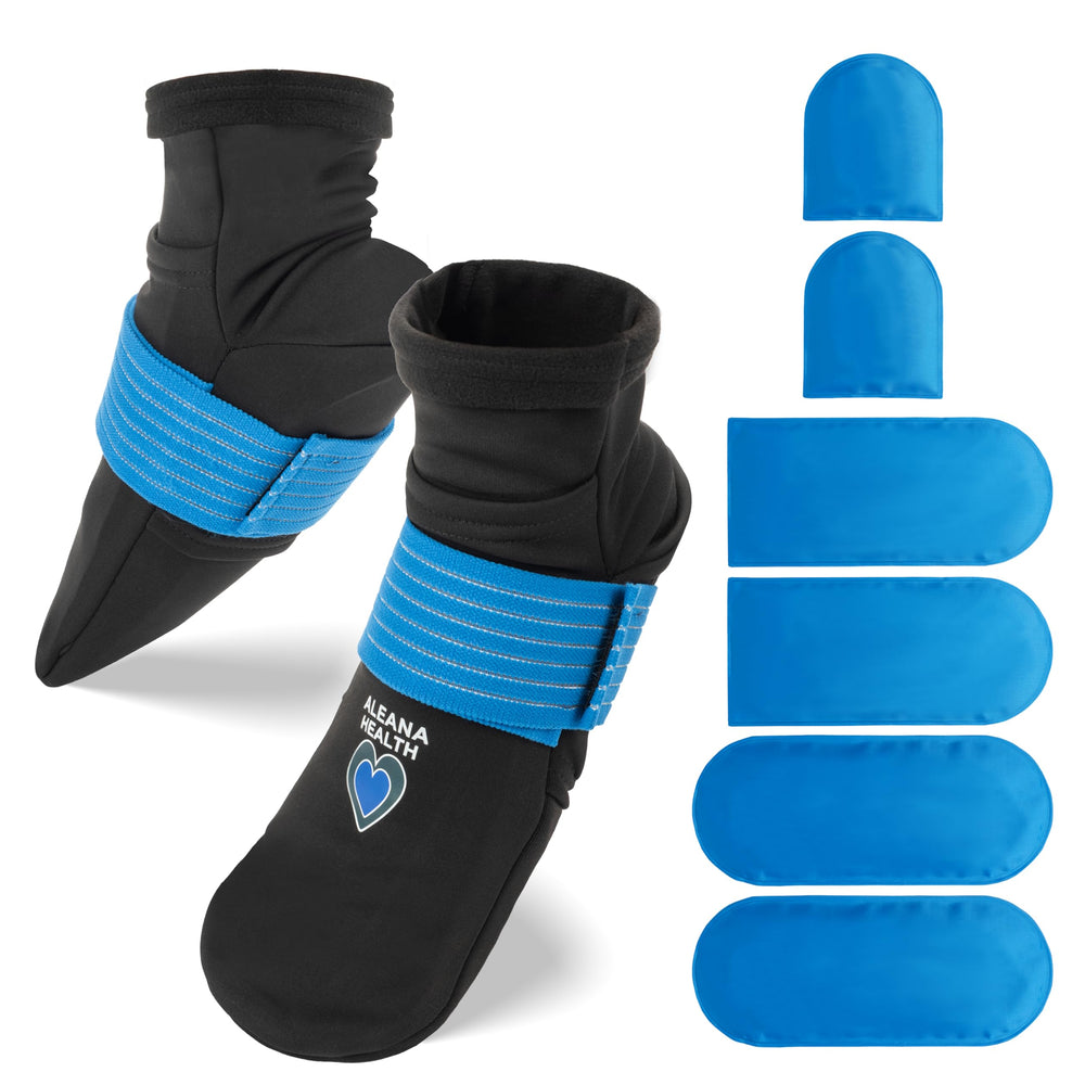 Aleana Health cold therapy socks packaging—ready to ease chemotherapy foot sensitivity