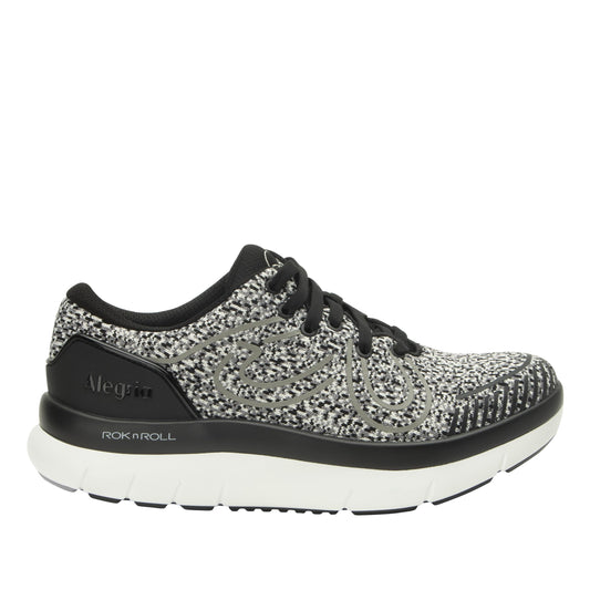 Alegria Rok N Roll shoe top view shows cushioned footbed and secure fit for long shifts.