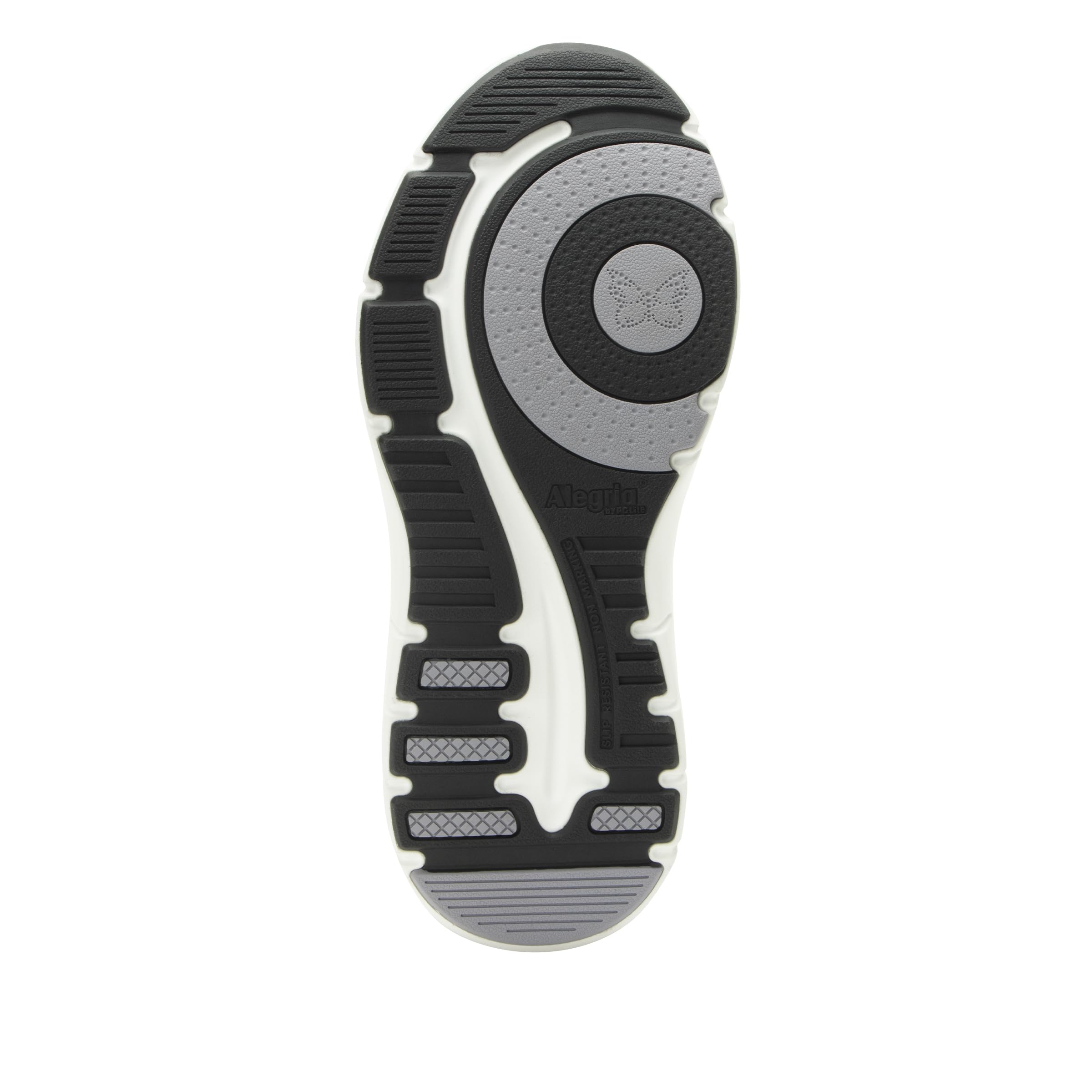 Alegria Rok N Roll ink outsole with mudguard illustrating durable protection for daily shifts